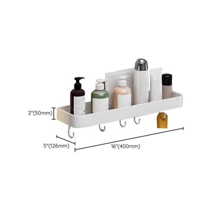 Lisslune | Contemporary Bathroom Accessory Set Metal Bathroom Shelf in White