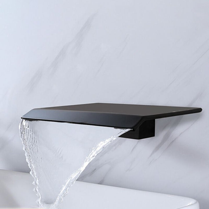 Lisslune | Modern Wall-Mounted Bathroom Faucet Low Arc Solid Brass Faucet