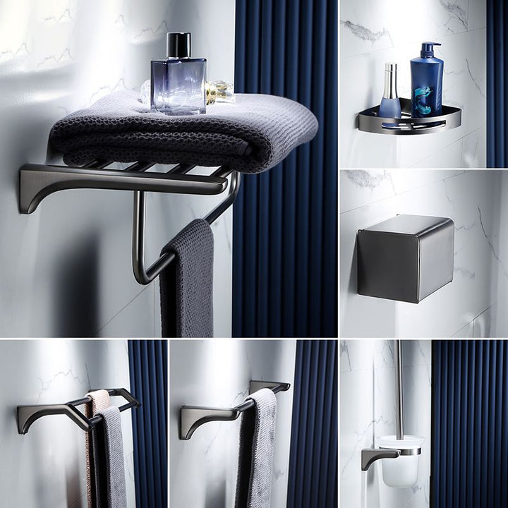Lisslune | Gray traditional bathroom hardware set stainless steel bathroom accessory set
