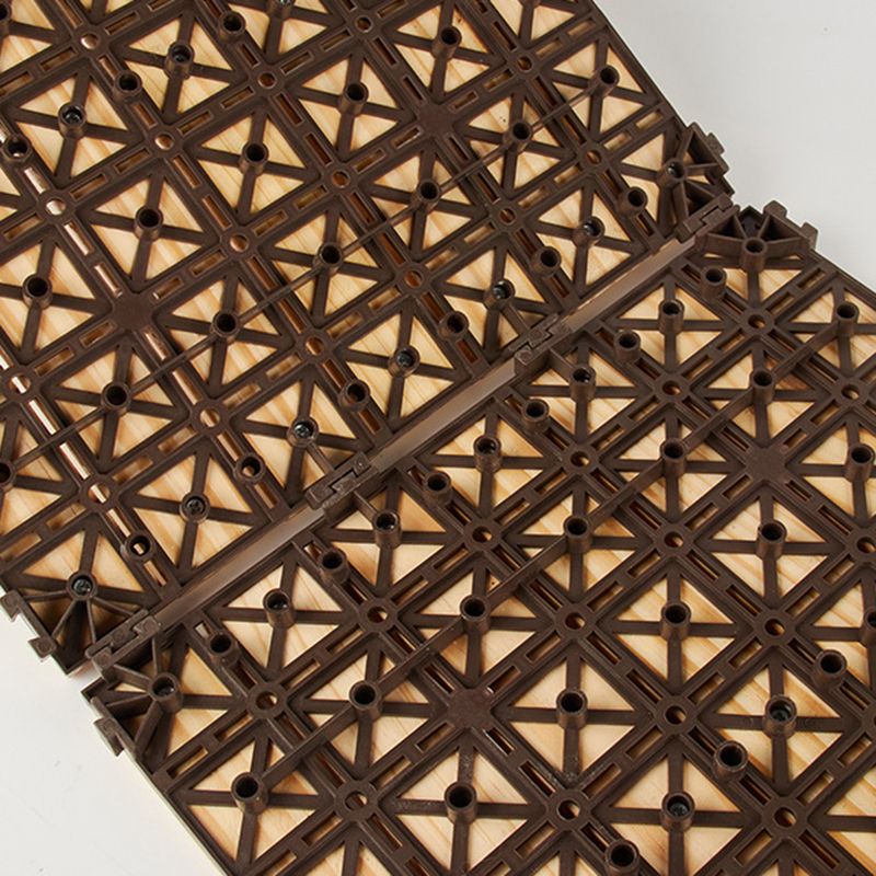 Lisslune | 7-Slat Square Wood Terrace Tiles Laying Pattern Outdoor Terrace Tiles