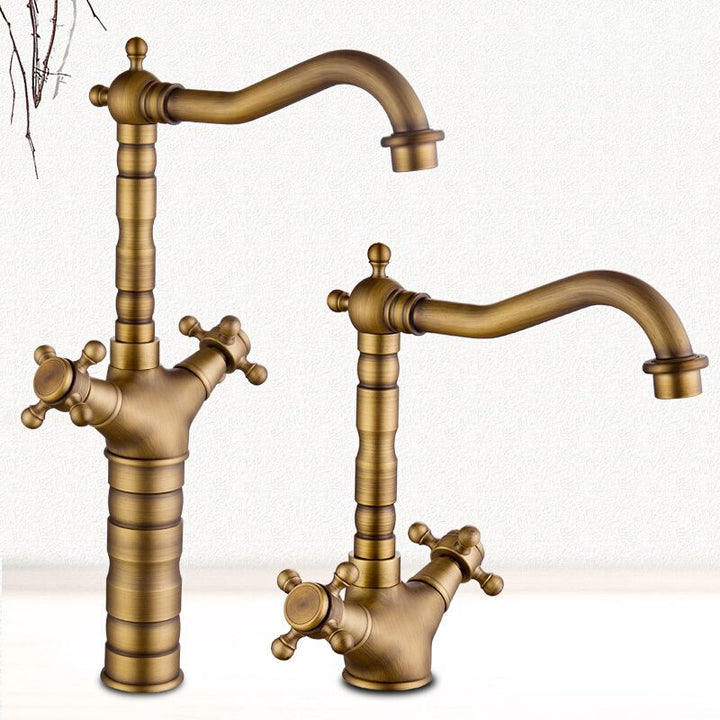 Lisslune | Industrial Widespread Bathroom Faucet Cross Handle Medium Sink Faucet