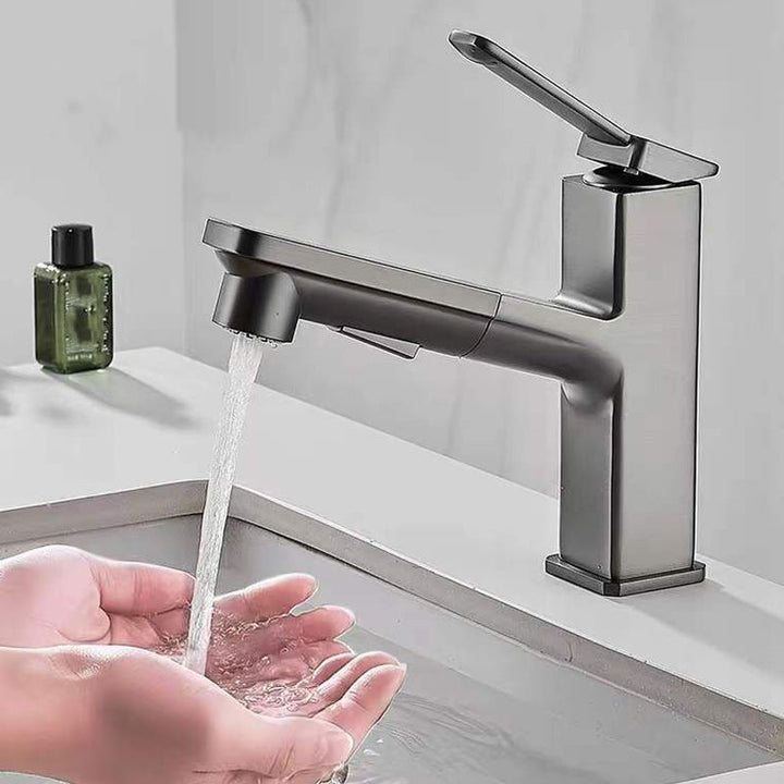 Lisslune | Contemporary Container Faucet Lever Handles Low Arc Copper Container Faucet
