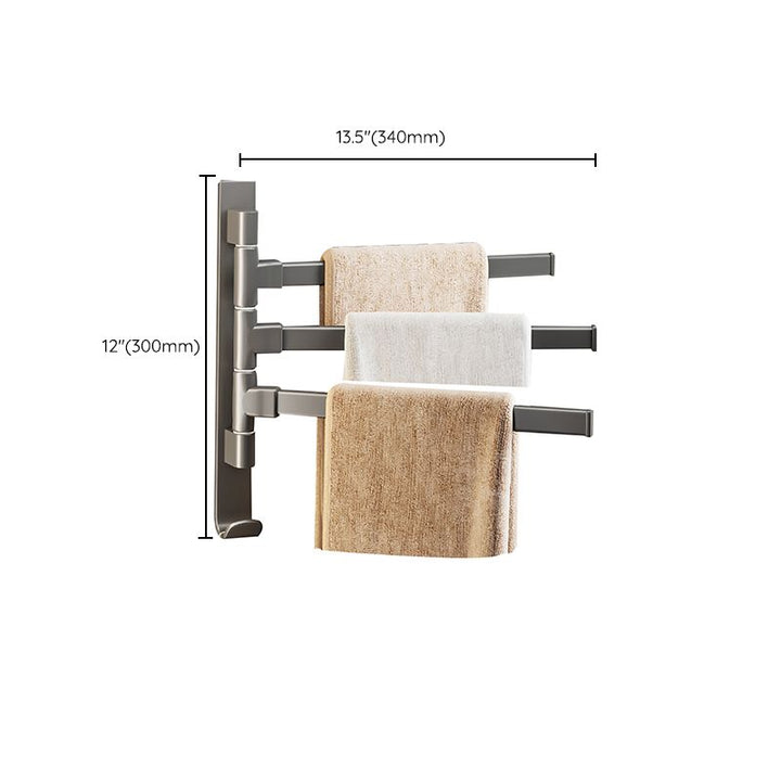 Lisslune | Contemporary Gray Bathroom Accessory Set Aluminium Towel Holder