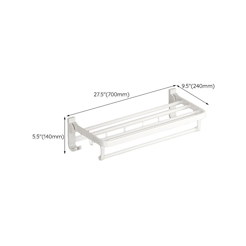 Lisslune | White Bathroom Accessories Set Contemporary Aluminum Bathroom Accessories Kit with Towel Rail