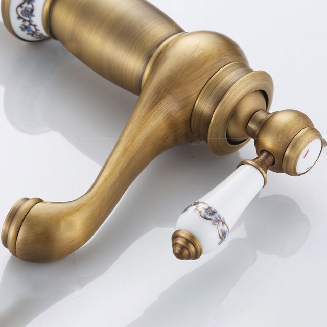 Lisslune | Low-Arch Country Vessel Faucet Single-Lever Brass Faucet for Bathroom