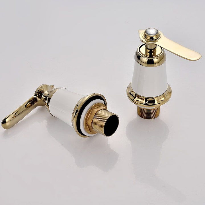 Lisslune | Glam Bathtub Faucet Trim Deck Mounted Lever Handle Swivel Spout Bathtub Faucet