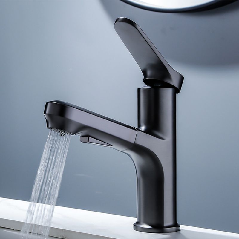 Lisslune | Vessel Sink Faucet Modern Pull-Out Bathroom Faucet with One Lever Handle