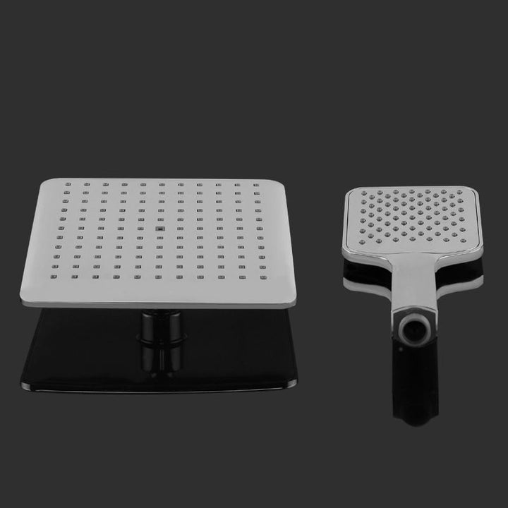 Lisslune | Chrome Square Shower Head Combination Wall Mounted and Ceiling Mounted Hand Shower