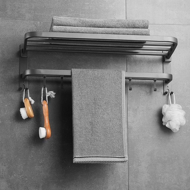 Lisslune | Modern Bathroom Hardware Set in Stainless Steel Matte Gray Bathrobe Hook/Towel Bar