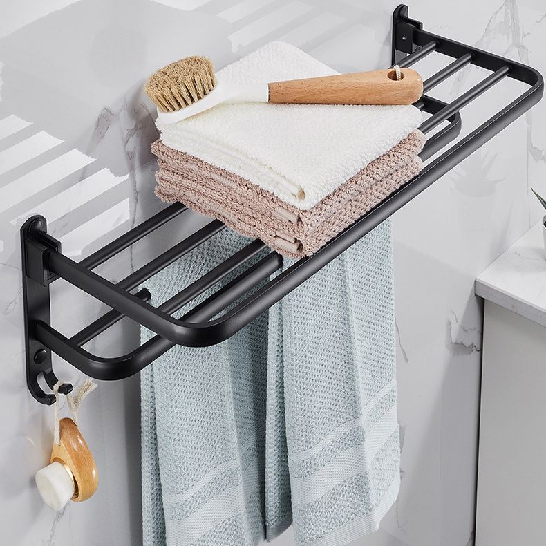 Lisslune | Modern Aluminum Bathroom Accessory Set Matte Black Bathroom Shelf/Towel Holder/Paper Holder