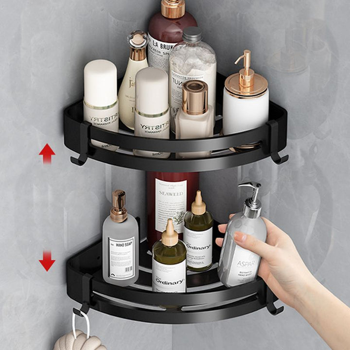 Lisslune | Classic Bathroom Accessories Set in Aluminum Black Finish Bathrobe Hook / Towel Bar