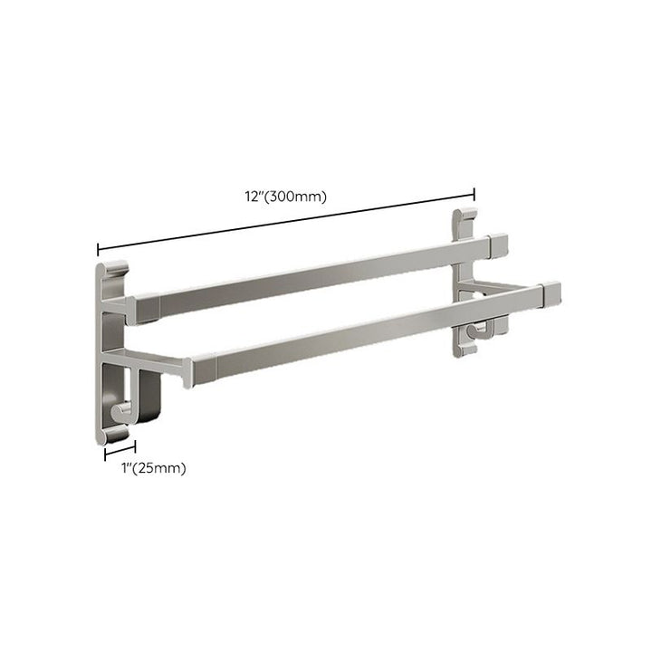 Lisslune | Gray Bathroom Accessory Set Contemporary Style Aluminum Towel Bar