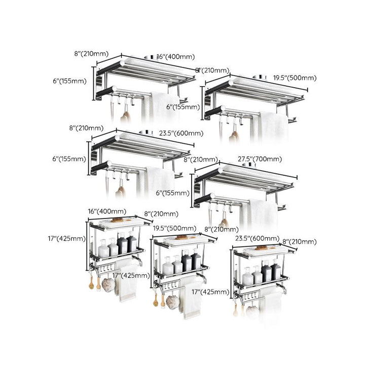 Lisslune | Contemporary Metal Bathroom Accessories Single Piece or as Set with Paper Holder