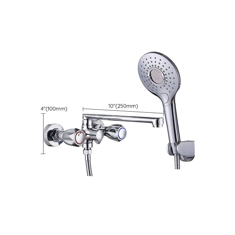 Lisslune | Contemporary Bathtub Faucet Trim Chrome Wall-Mounted Swivel Spout with Hand Shower