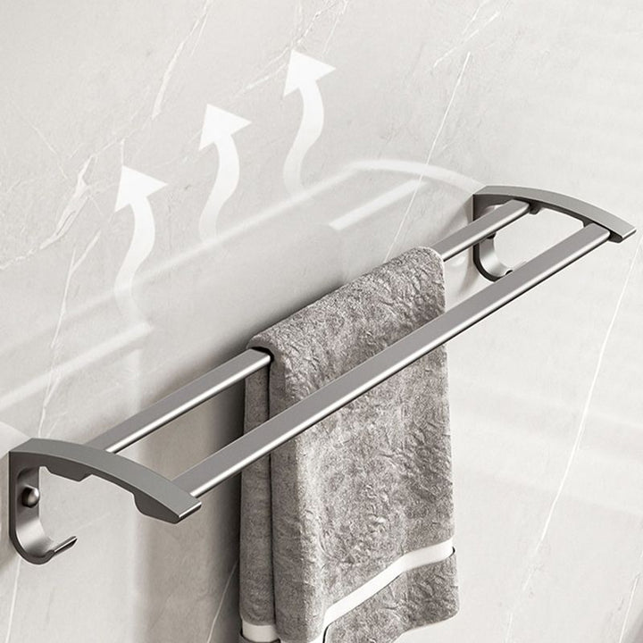 Lisslune | Modern Bathroom Accessory Set Gray Towel Bar Bathroom Shelf Bathroom Hardware