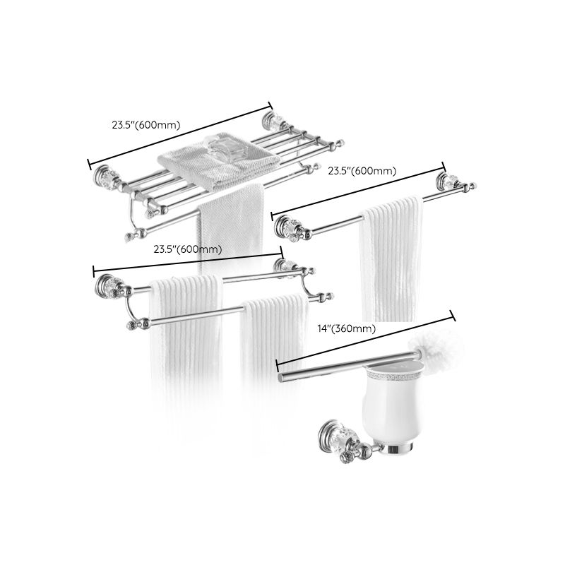 Lisslune | Modern Bathroom Accessories Hardware Set Silver Accessories Hardware Set