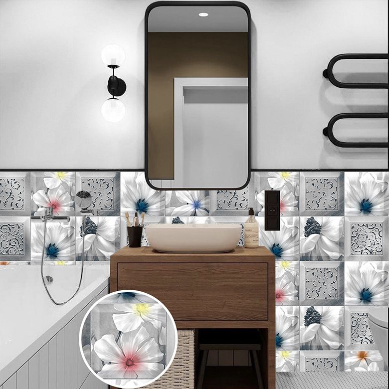 Lisslune | Plastic Peel and Stick Backsplash Tile Square Wallpaper with waterproof