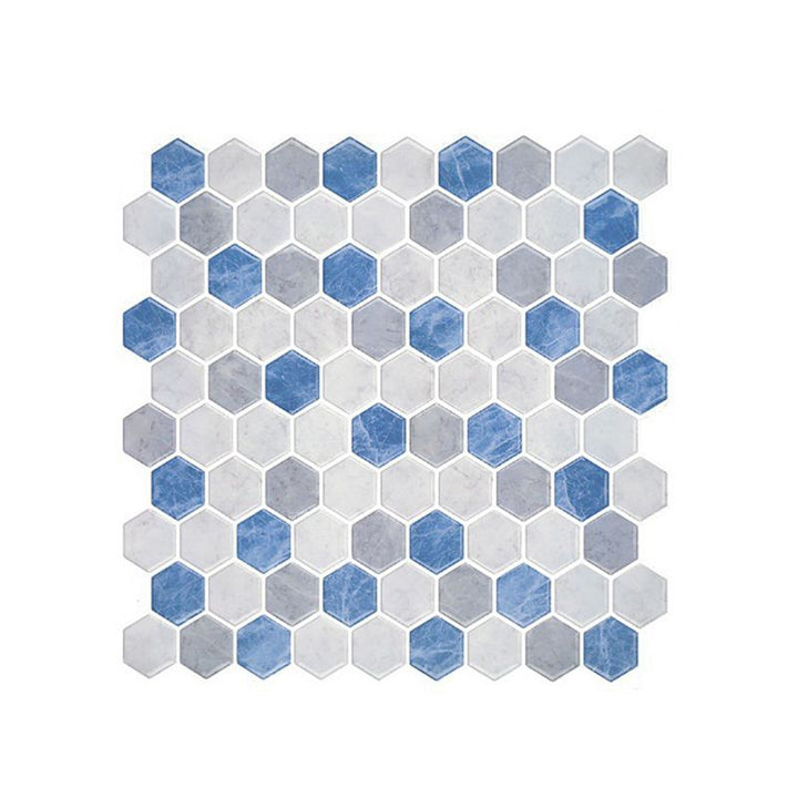 Lisslune | Polygon Metal Peel and Stick Back Wall Tile PVC Peel and Stick Tile for the Kitchen