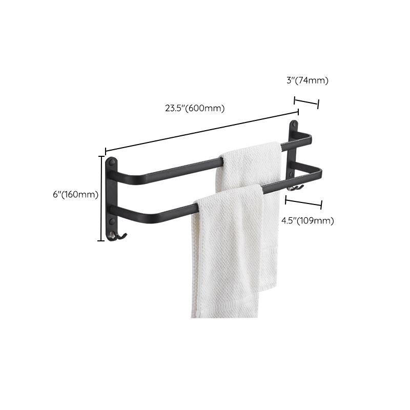 Lisslune | Modern black aluminum bathroom furniture set towel bar bathroom fittings