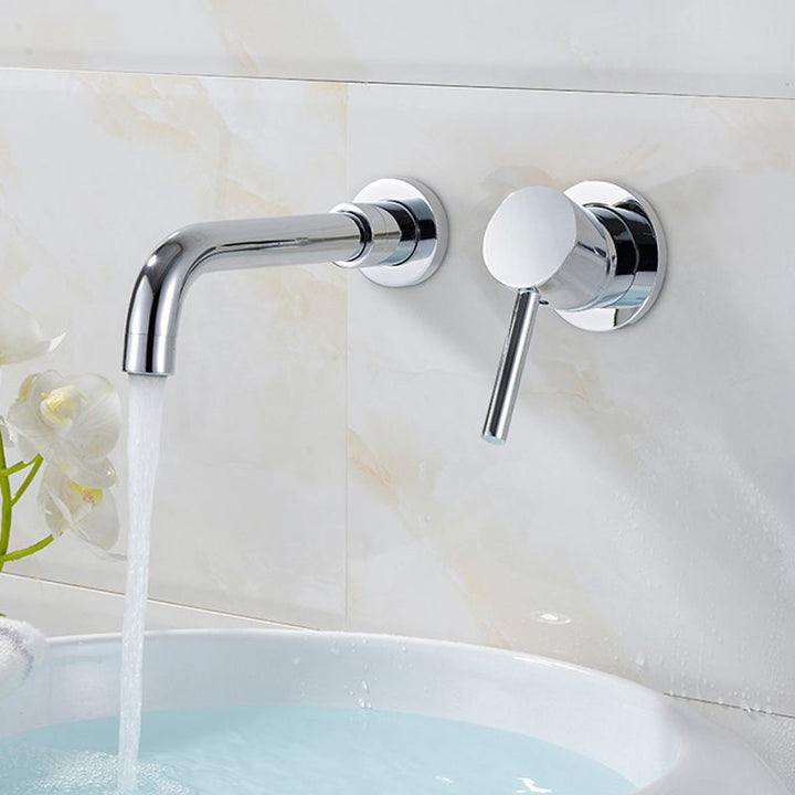 Lisslune | Industrial Wall-Mounted Bathroom Faucet 2-Hole Swivel Spout Sink Faucet
