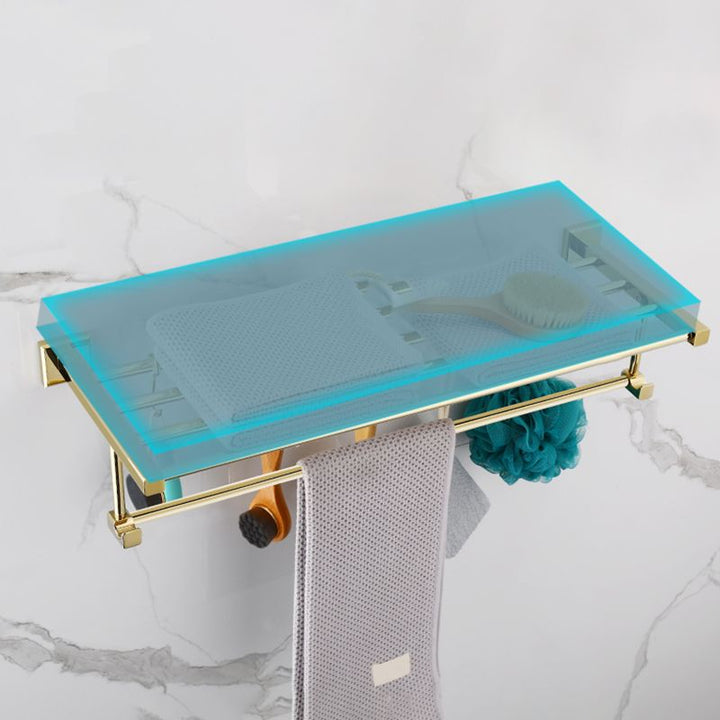 Lisslune | Gold Modern Bathroom Set, Polished Gold, 4 Pieces, Towel Holder, Paper Holder
