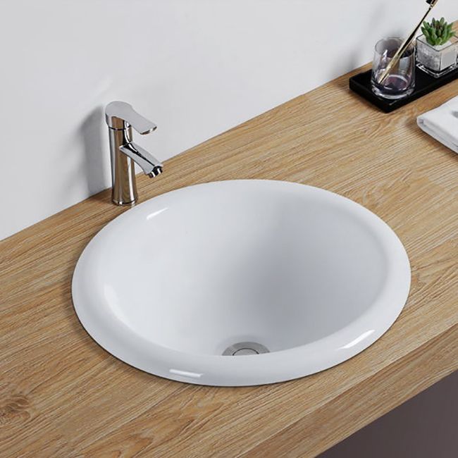 Lisslune | Contemporary oval washbasin ceramic metal under-mount sink