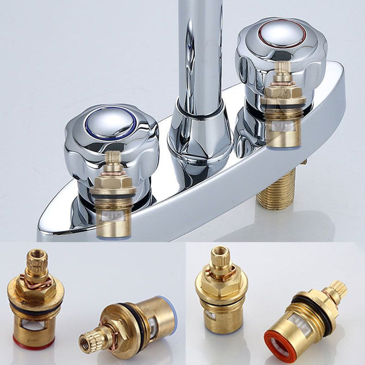 Lisslune | Three-Hole Centerset Bathroom Sink Faucet Contemporary Brass Faucet