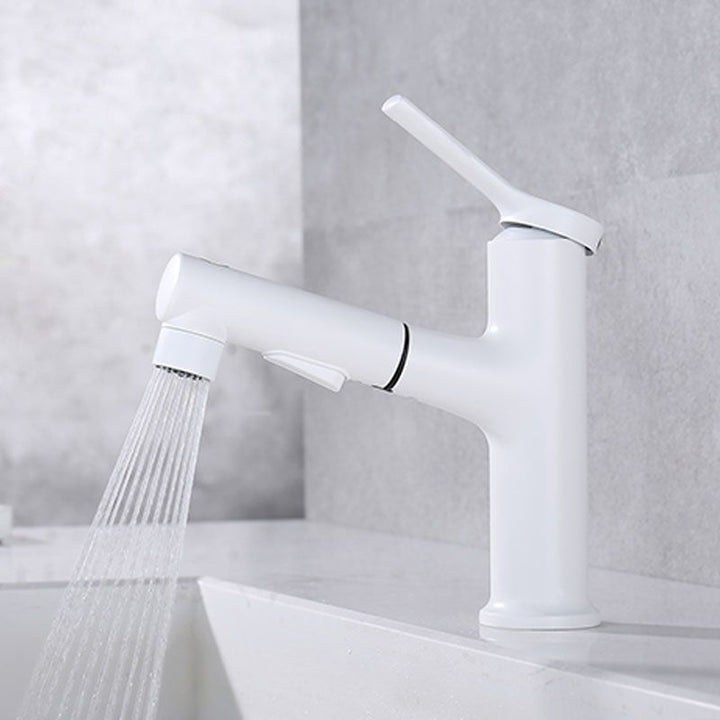 Lisslune | Contemporary Single Handle Faucet Retractable Sink Faucet with Lever Handle