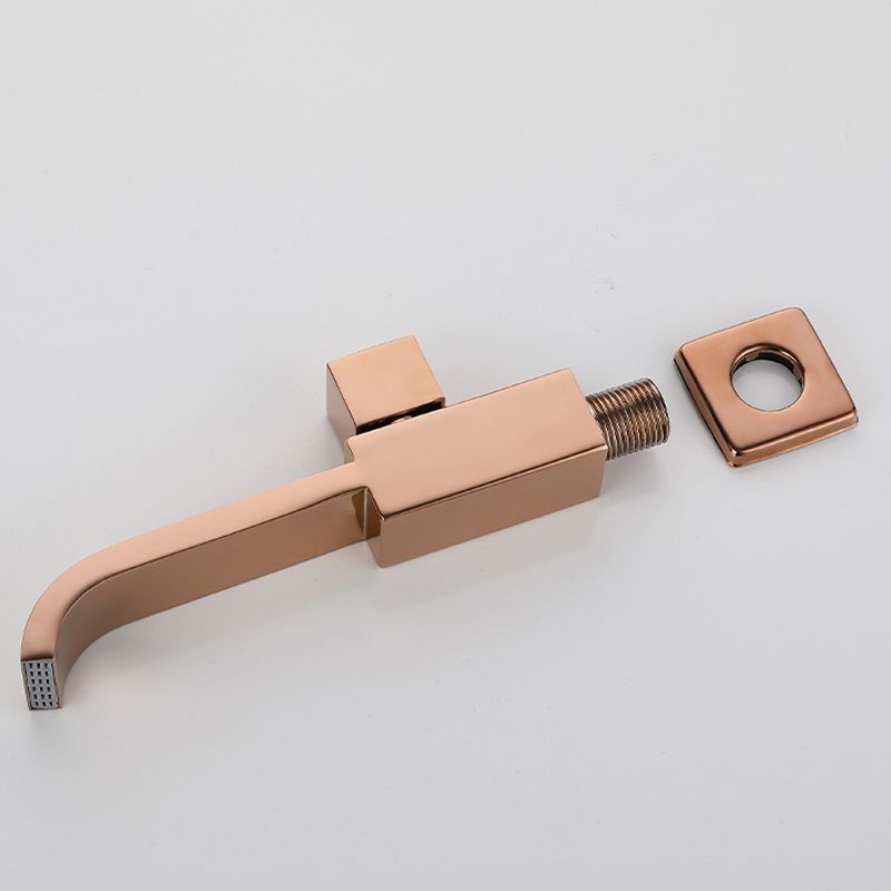 Lisslune | Contemporary Wall Mounted Bathroom Faucet Handle Knob Solid Brass Square Faucet