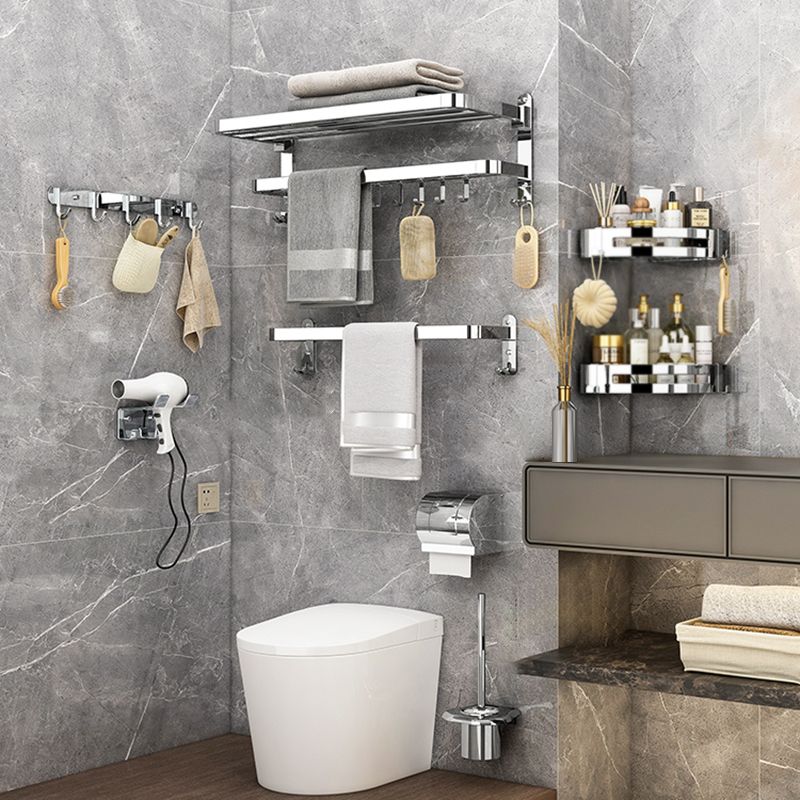Lisslune | Modern Bathroom Accessory Set Silver Metal Bathroom Accessory