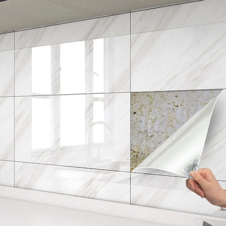 Lisslune | Modern Peel & Stick Field Tile PVC Rectangular Wallpaper for Kitchen Backsplash