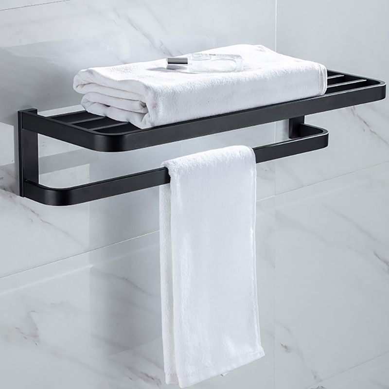 Lisslune | Modern Classic Bath Accessories Set in Matte Black Stainless Steel Bathrobe Hook/Towel Ring Bar