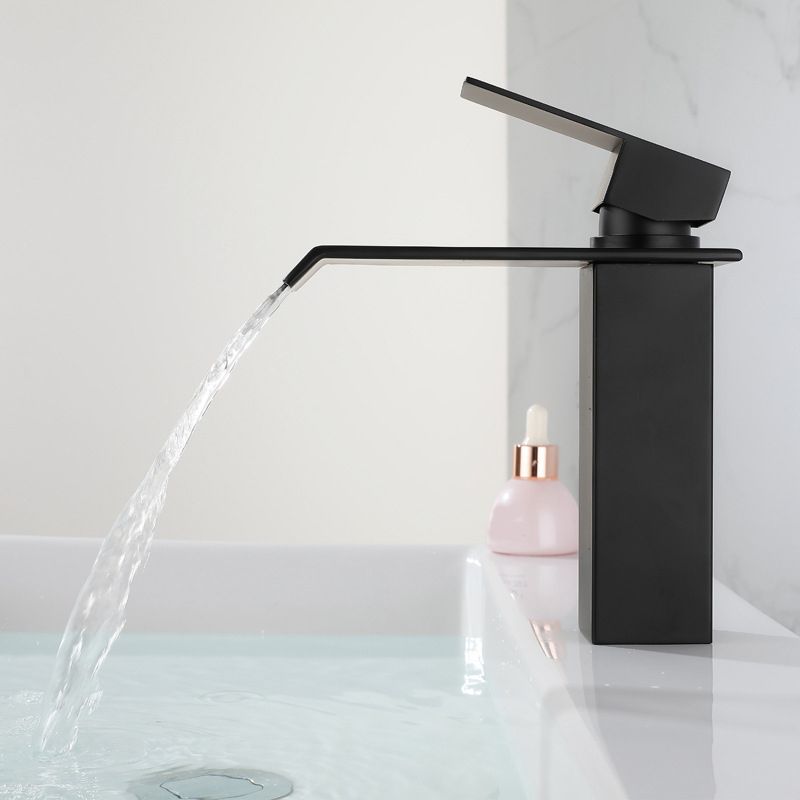 Lisslune | Industrial Vessels Faucet Stainless Steel Lever Handles Waterfall Spout Bathroom Faucet