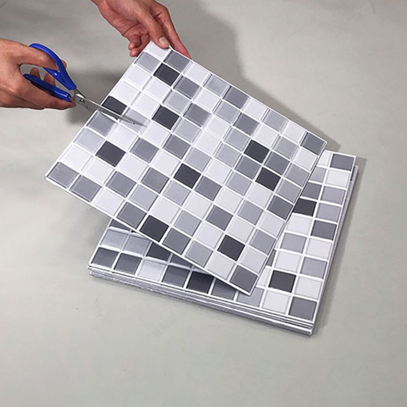 Lisslune | Tile Stripping & Gluing Square Mosaic PVC Stain Resistant Stripping and Gluing Plates for Shower 5 Pack