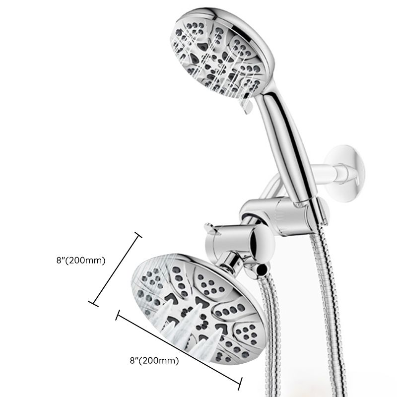 Lisslune | Contemporary Shower Combo Dual Shower Head Chrome Ceiling Mounted Round Shower Head