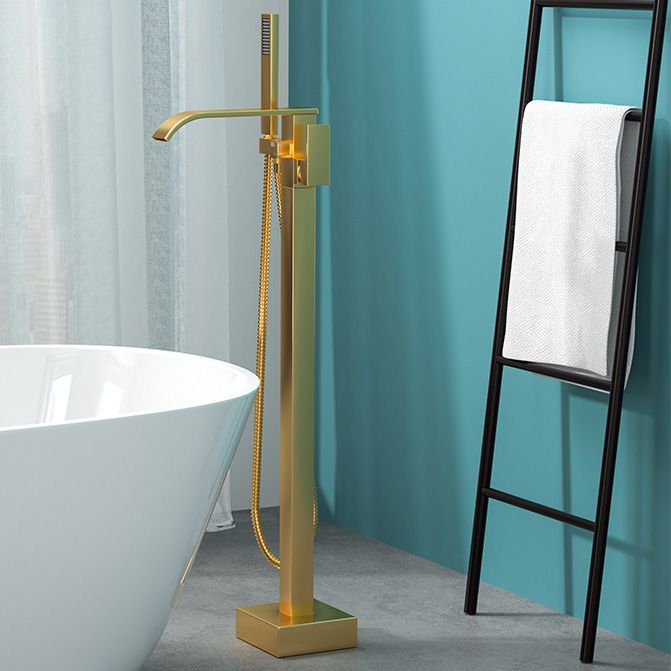 Lisslune | Modern Freestanding Bathtub Faucet Copper Floor Mounted Freestanding Bathtub Faucet