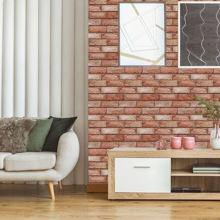 Lisslune | Artificial Brick Wall Panel Country House Style Simple Living Living Room Panel Wall (5-Pack)
