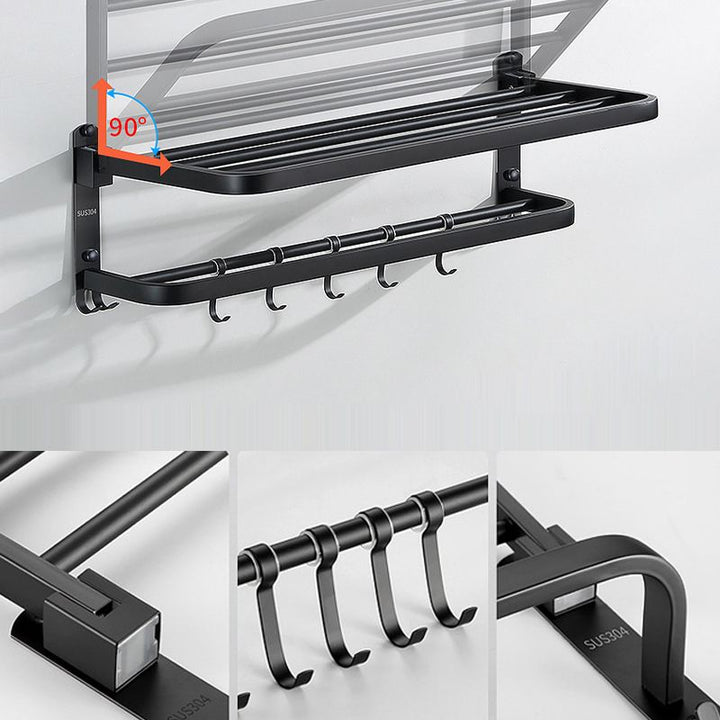 Lisslune | Modern Bathroom Accessories Black Paper Holder Bathroom Shelf Bathroom Accessory Set