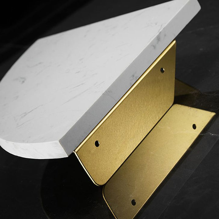 Lisslune | Marble 2-piece Bathroom Accessory Set Brushed Metal Bathroom Shelf