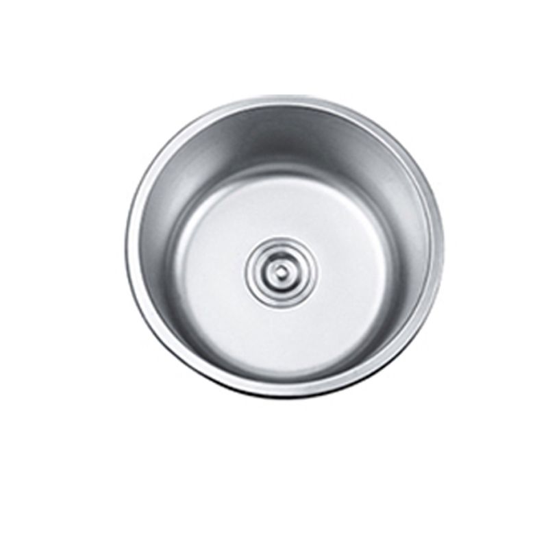 Lisslune | Round Single Bowl Kitchen Sink Stainless Steel Sink with Drain Strainer Set