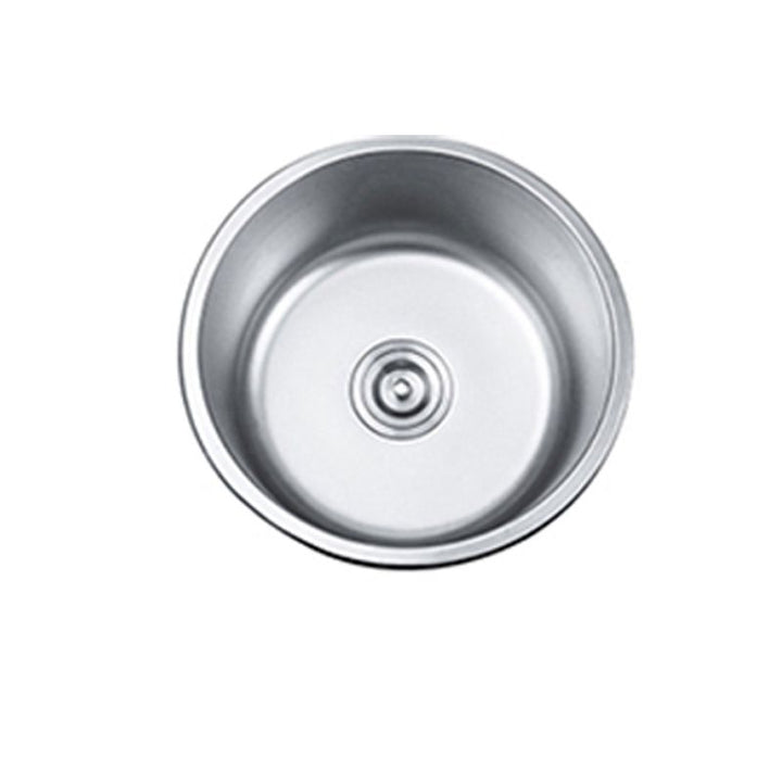 Lisslune | Round Single Bowl Kitchen Sink Stainless Steel Sink with Drain Strainer Set