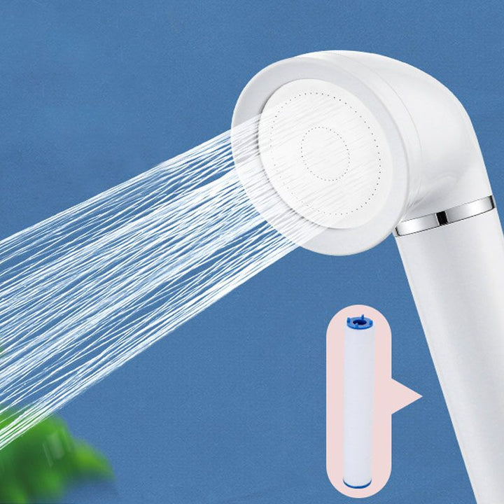 Lisslune | White round shower head plastic supercharged hand shower