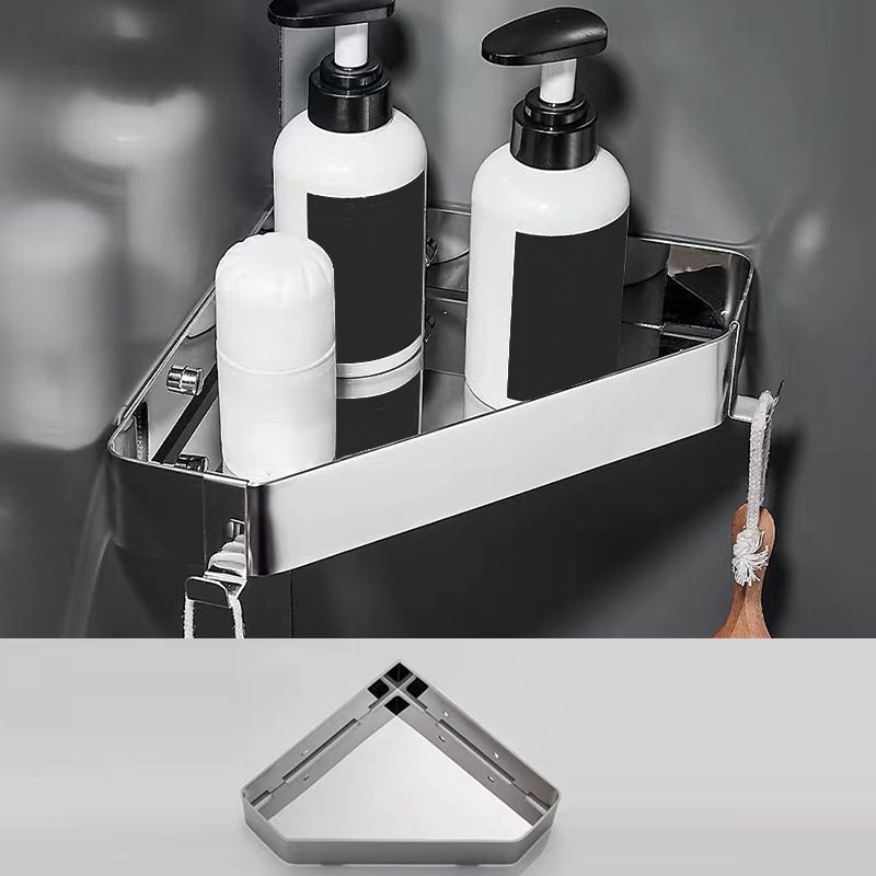 Lisslune | 2-piece stainless steel bathroom accessory set 30 cm W triangular bathroom shelf
