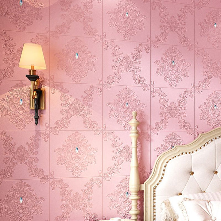 Lisslune | Glam Style Foam Wall Panel Living Room 3D Embossed Waterproof Wall Panel