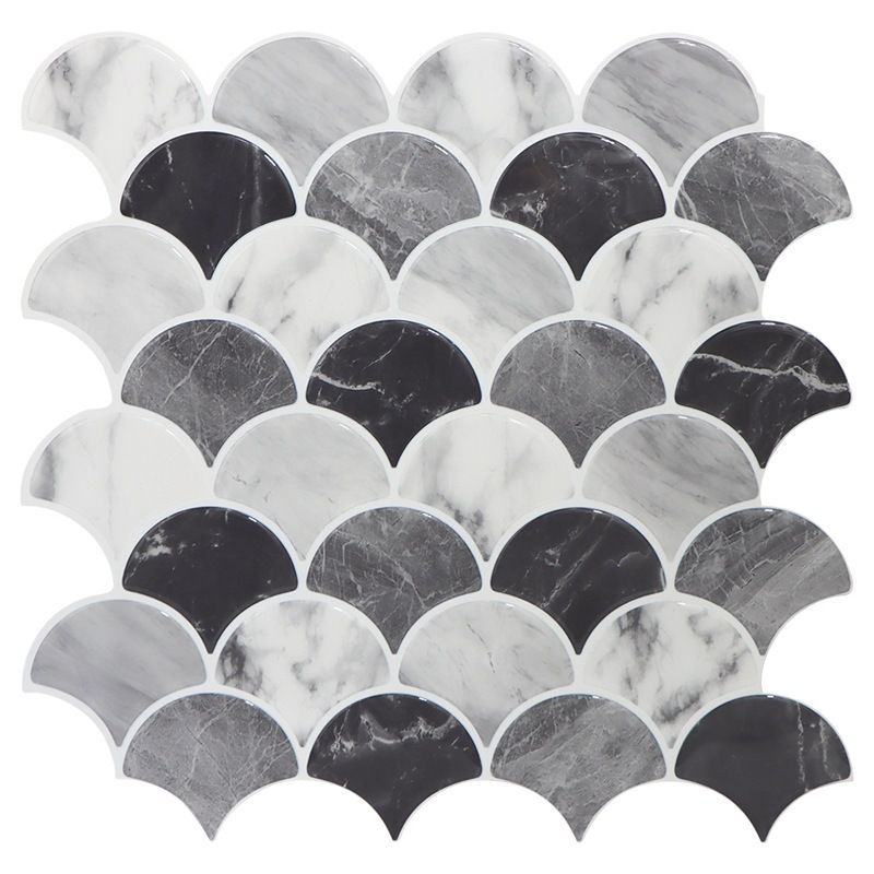 Lisslune | Modern Peel and Stick Tiles PVC Fish Scale Peel and Stick Baseboard