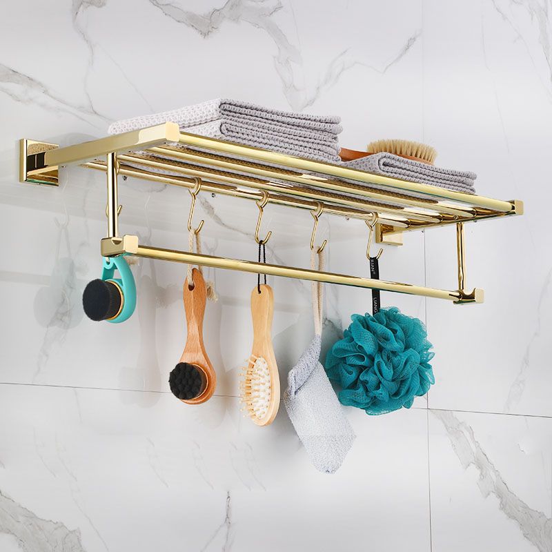 Lisslune | Gold Modern Bathroom Set, Polished Gold, 4 Pieces, Towel Holder, Paper Holder