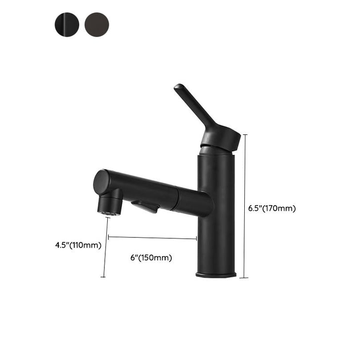 Lisslune | Bathroom Vessel Faucet High Arc Three-Way Spout Single Handle Faucet with Pull-Out Sprayer