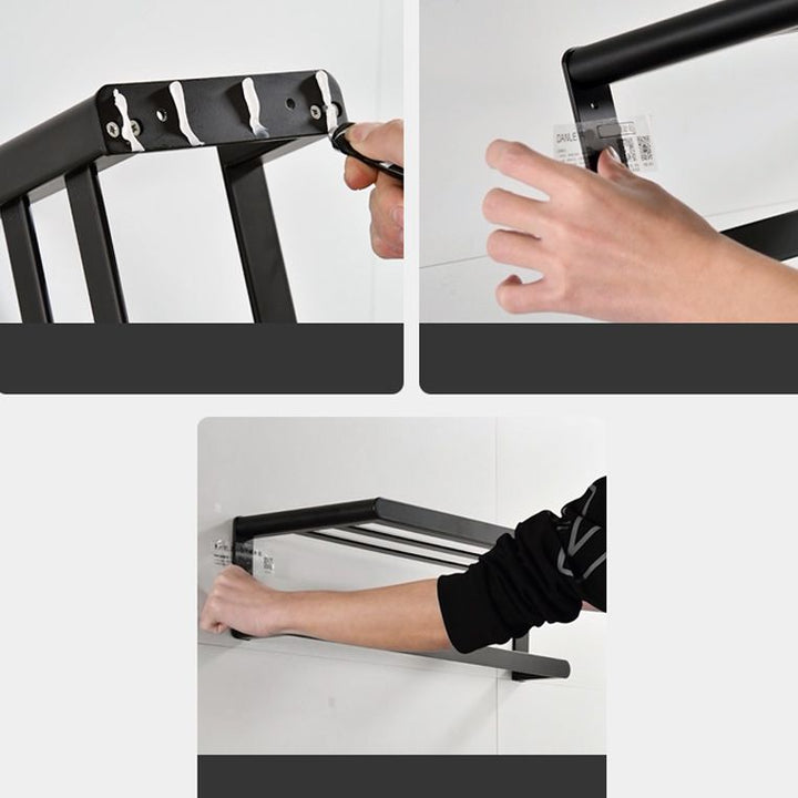 Lisslune | Modern Bathroom Accessory Set Black Towel Bar Bathroom Shelf Bathroom Accessory Set