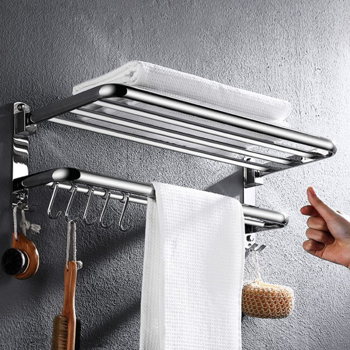 Lisslune | Modern Stainless Steel Bath Shelf Paper Holder Bathroom Accessory Set