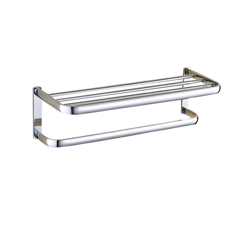 Lisslune | Contemporary silver bathroom set with bathroom shelf and towel rail